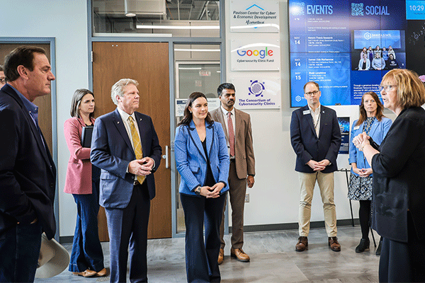 Governor Larry Rhoden visited Dakota State, part of his Open for Opportunity Tours.