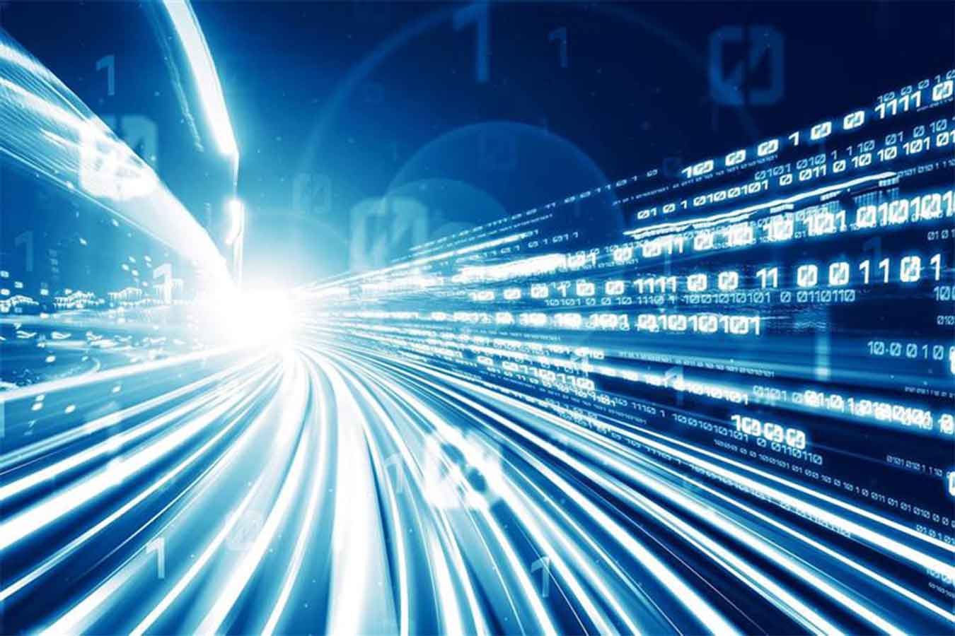 code design image with streaks of lights and numbers